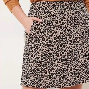 LOFT leopard print mini skirt